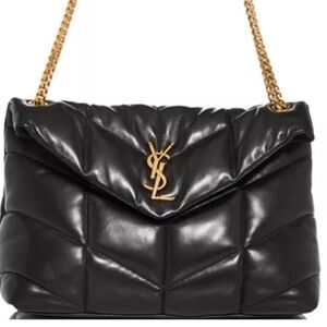 Saint Laurent Lou medium puffer shoulder bag made in Italy